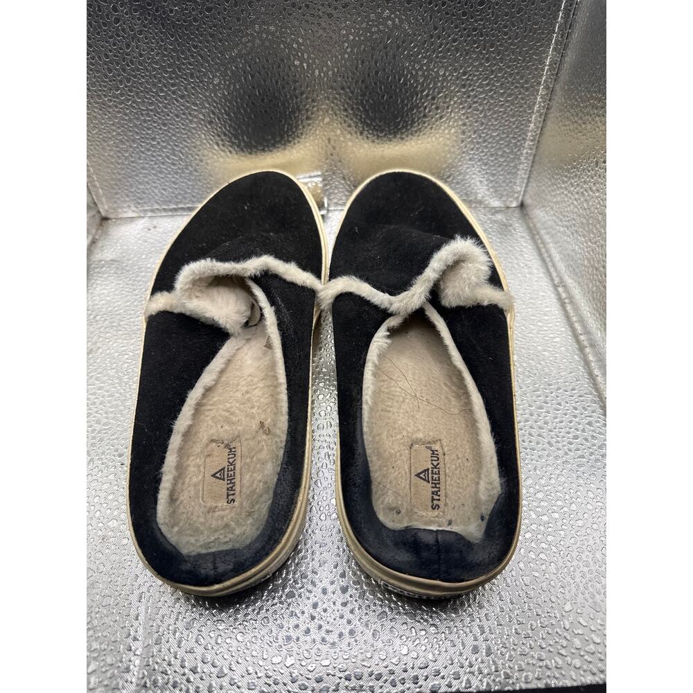 Staheekum‎ Black Wide Single Band Comfort Slide Sandals Women's 7